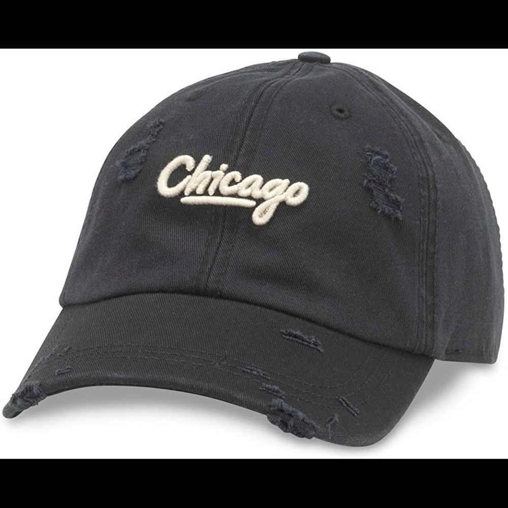 NWOT Chicago Distressed Black Snapback